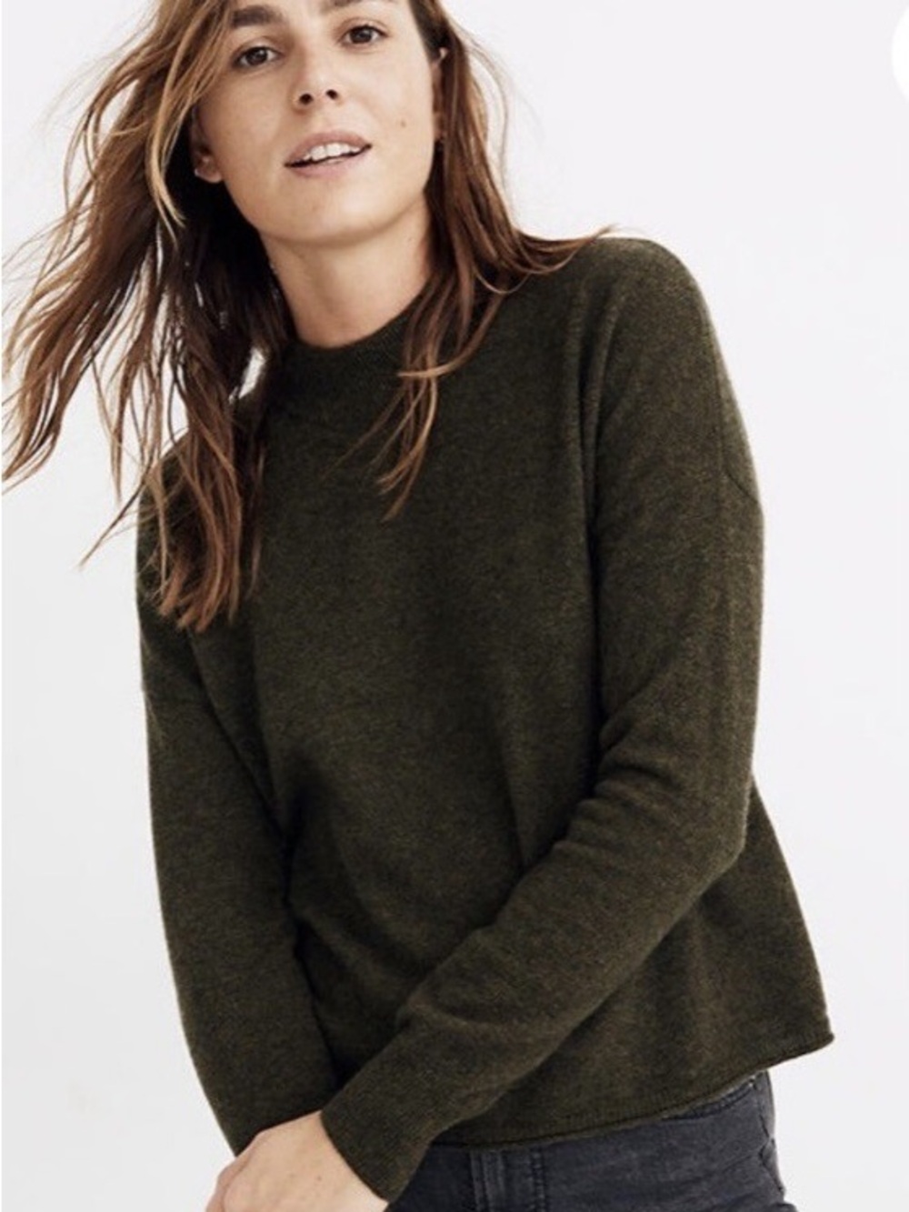 Madewell Olive High-Neck Sweater